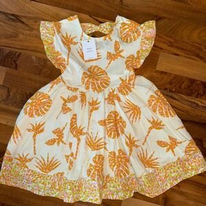 Finding Foxtale Girl Tropical Print Dress Size 8 Sleeveless Ruffle Trim vacation
